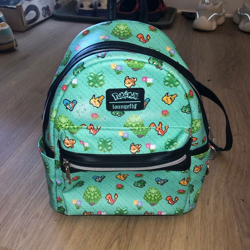 LOUNGEFLY POKEMON PIXEL STARTER MINI BACKPACK EEVEE PIKACHU BULBASAUR SQUIRTLE